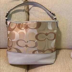 Coach Tan and Cream Hobo Bag